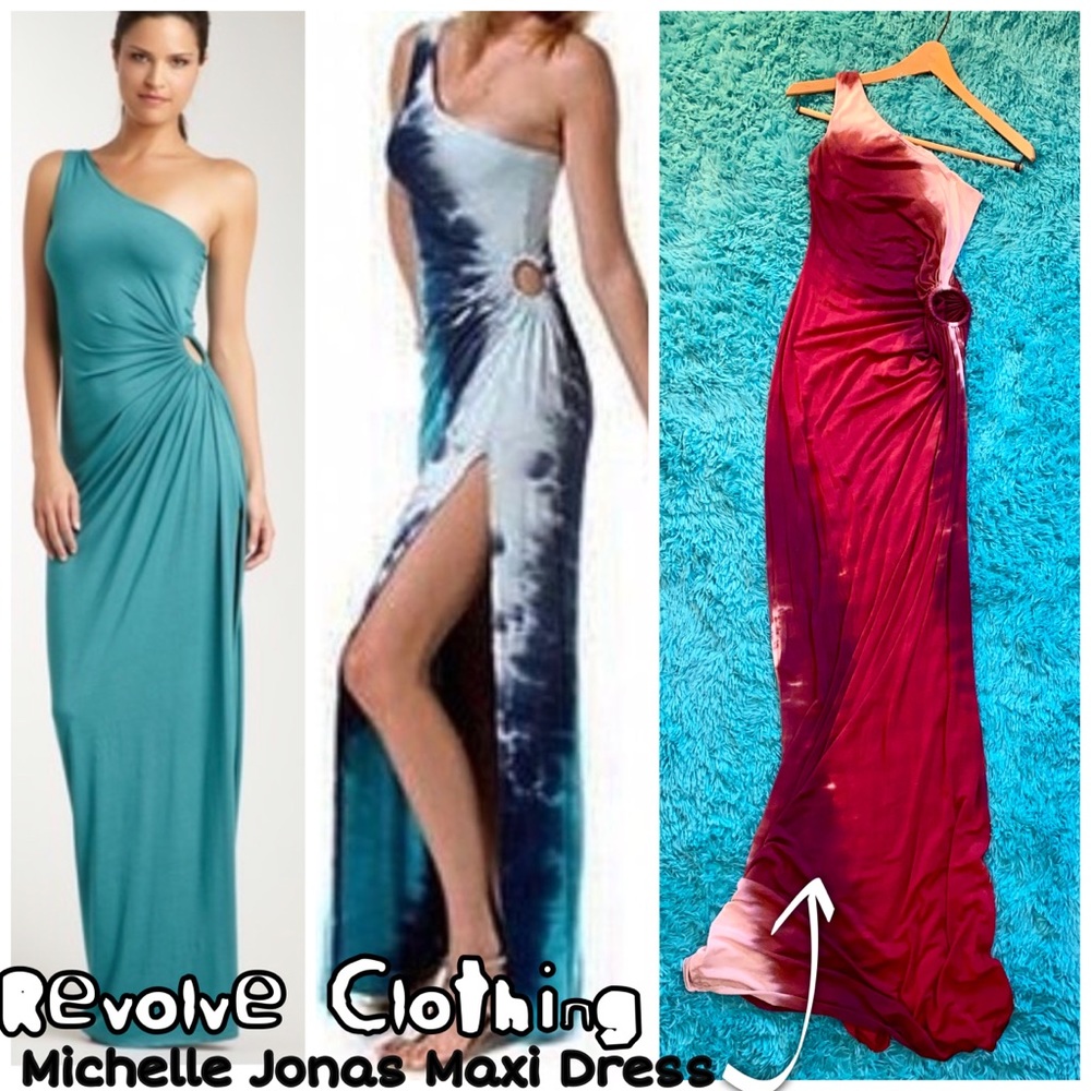 Michelle Jonas One Shoulder Tie Dye Maxi Dress S